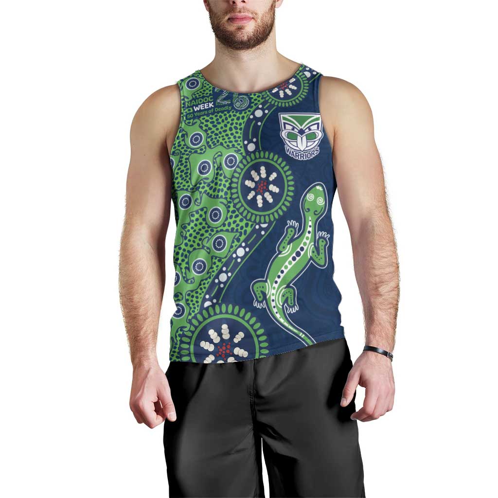 New Zealand Warriors NAIDOC Week 2026 Men Tank Top Aboriginal Lizard Dot Painting - 50 Years of Deadly
