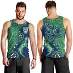 New Zealand Warriors NAIDOC Week 2026 Men Tank Top Aboriginal Lizard Dot Painting - 50 Years of Deadly