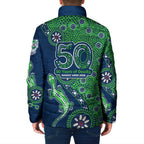 New Zealand Warriors NAIDOC Week 2026 Padded Jacket Aboriginal Lizard Dot Painting - 50 Years of Deadly