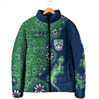 New Zealand Warriors NAIDOC Week 2026 Padded Jacket Aboriginal Lizard Dot Painting - 50 Years of Deadly
