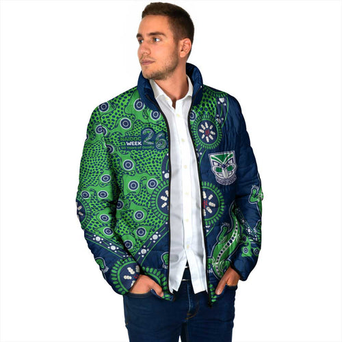 New Zealand Warriors NAIDOC Week 2026 Padded Jacket Aboriginal Lizard Dot Painting - 50 Years of Deadly