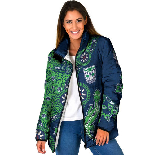 New Zealand Warriors NAIDOC Week 2026 Padded Jacket Aboriginal Lizard Dot Painting - 50 Years of Deadly