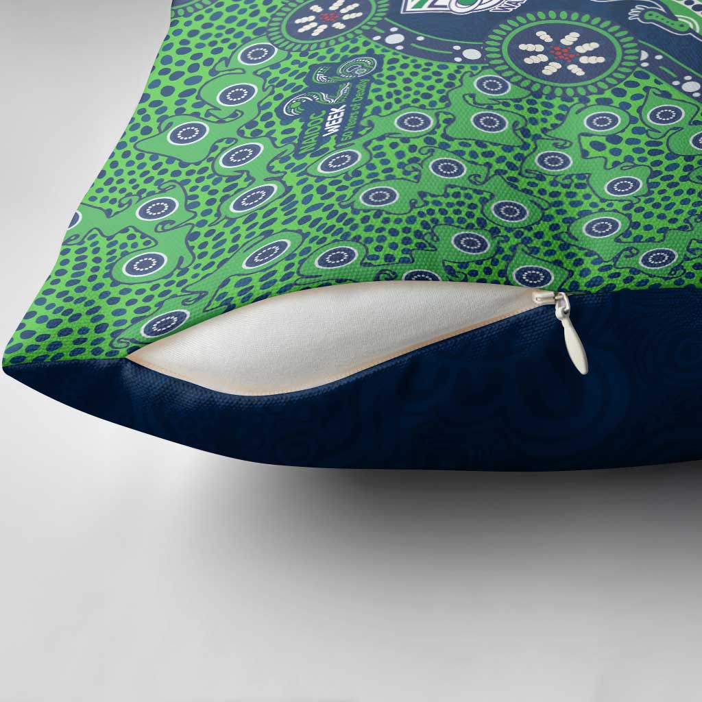 New Zealand Warriors NAIDOC Week 2026 Pillow Cover Aboriginal Lizard Dot Painting - 50 Years of Deadly