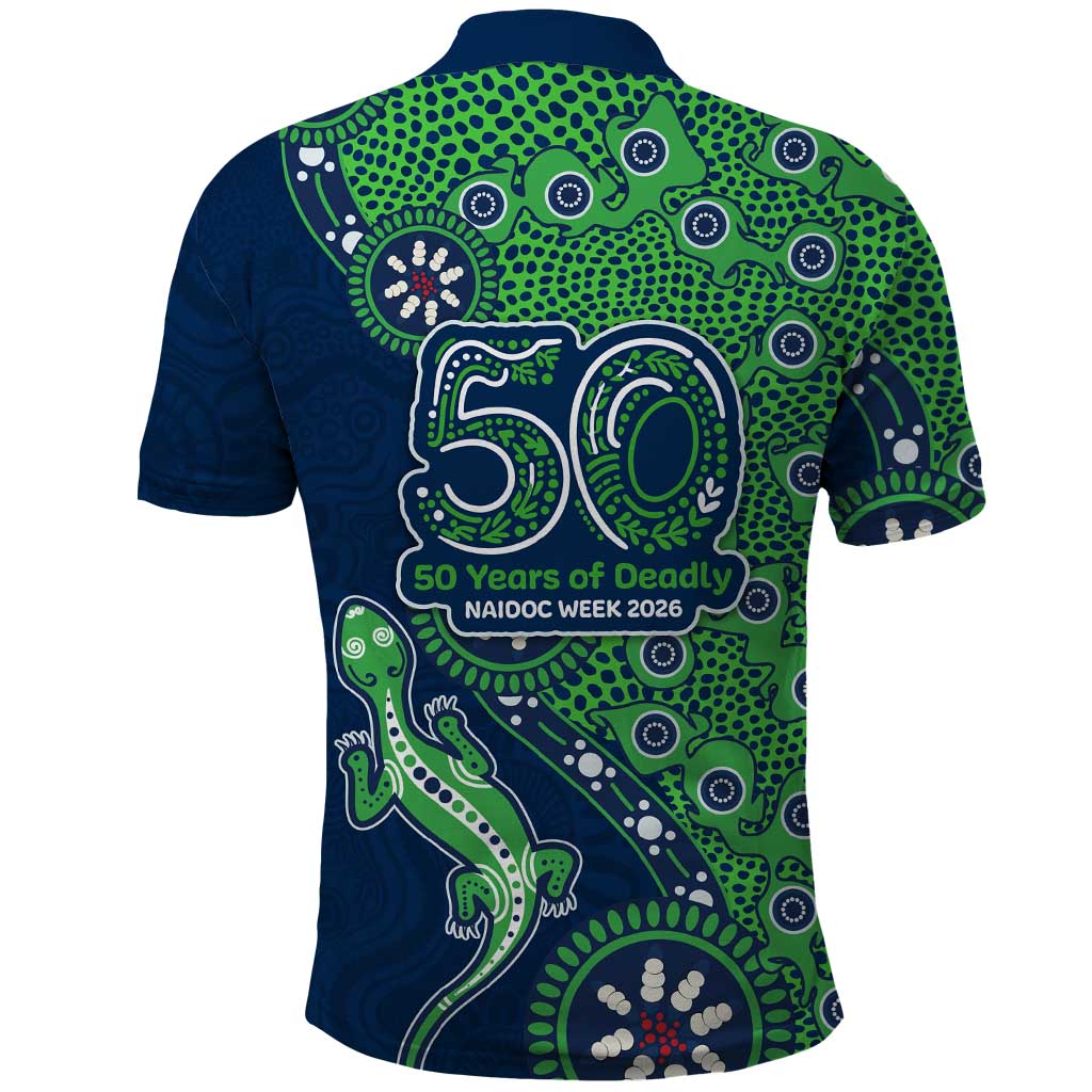 New Zealand Warriors NAIDOC Week 2026 Polo Shirt Aboriginal Lizard Dot Painting - 50 Years of Deadly