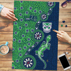 New Zealand Warriors NAIDOC Week 2026 Puzzle Aboriginal Lizard Dot Painting - 50 Years of Deadly