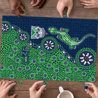 New Zealand Warriors NAIDOC Week 2026 Puzzle Aboriginal Lizard Dot Painting - 50 Years of Deadly