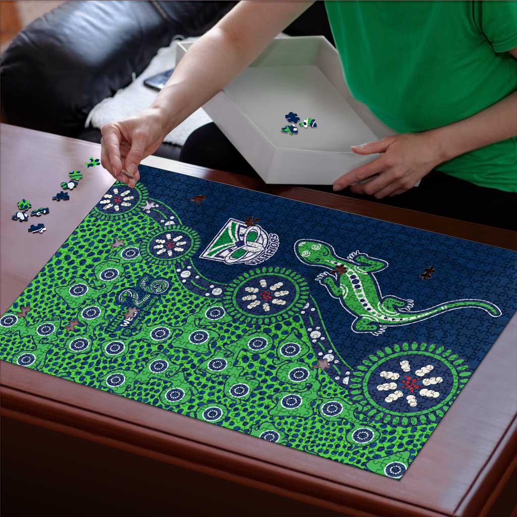 New Zealand Warriors NAIDOC Week 2026 Puzzle Aboriginal Lizard Dot Painting - 50 Years of Deadly