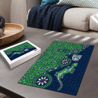 New Zealand Warriors NAIDOC Week 2026 Puzzle Aboriginal Lizard Dot Painting - 50 Years of Deadly