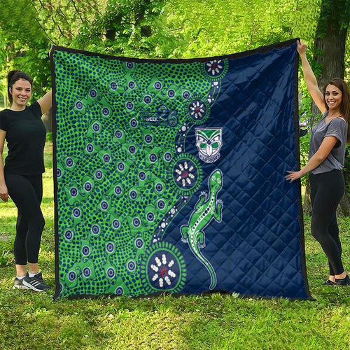 New Zealand Warriors NAIDOC Week 2026 Quilt Aboriginal Lizard Dot Painting - 50 Years of Deadly