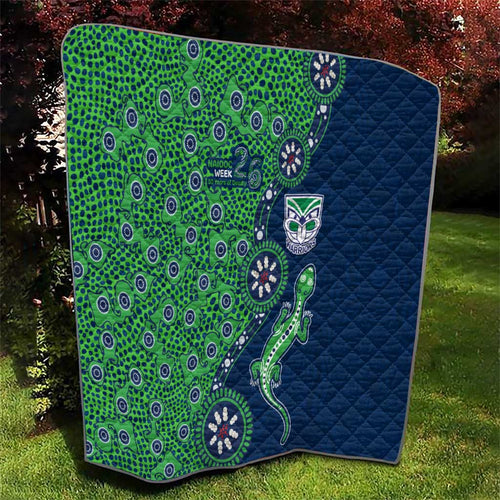 New Zealand Warriors NAIDOC Week 2026 Quilt Aboriginal Lizard Dot Painting - 50 Years of Deadly