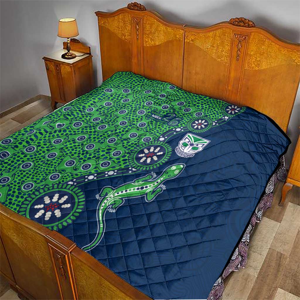 New Zealand Warriors NAIDOC Week 2026 Quilt Aboriginal Lizard Dot Painting - 50 Years of Deadly
