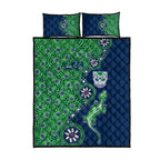 New Zealand Warriors NAIDOC Week 2026 Quilt Bed Set Aboriginal Lizard Dot Painting - 50 Years of Deadly