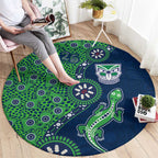 New Zealand Warriors NAIDOC Week 2026 Round Carpet Aboriginal Lizard Dot Painting - 50 Years of Deadly