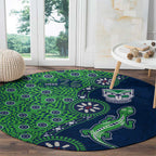 New Zealand Warriors NAIDOC Week 2026 Round Carpet Aboriginal Lizard Dot Painting - 50 Years of Deadly