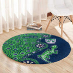 New Zealand Warriors NAIDOC Week 2026 Round Carpet Aboriginal Lizard Dot Painting - 50 Years of Deadly