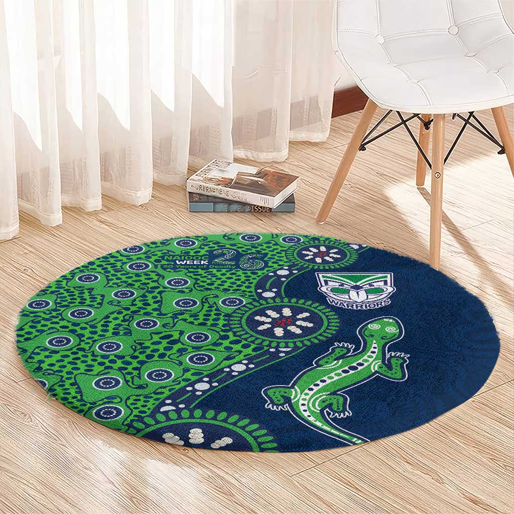 New Zealand Warriors NAIDOC Week 2026 Round Carpet Aboriginal Lizard Dot Painting - 50 Years of Deadly