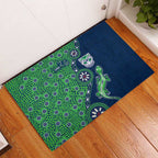 New Zealand Warriors NAIDOC Week 2026 Rubber Doormat Aboriginal Lizard Dot Painting - 50 Years of Deadly