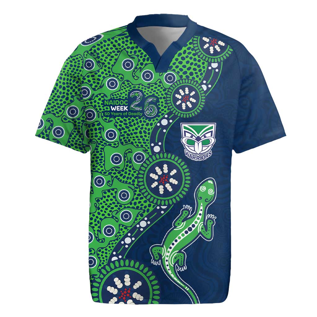 New Zealand Warriors NAIDOC Week 2026 Rugby Jersey Aboriginal Lizard Dot Painting - 50 Years of Deadly