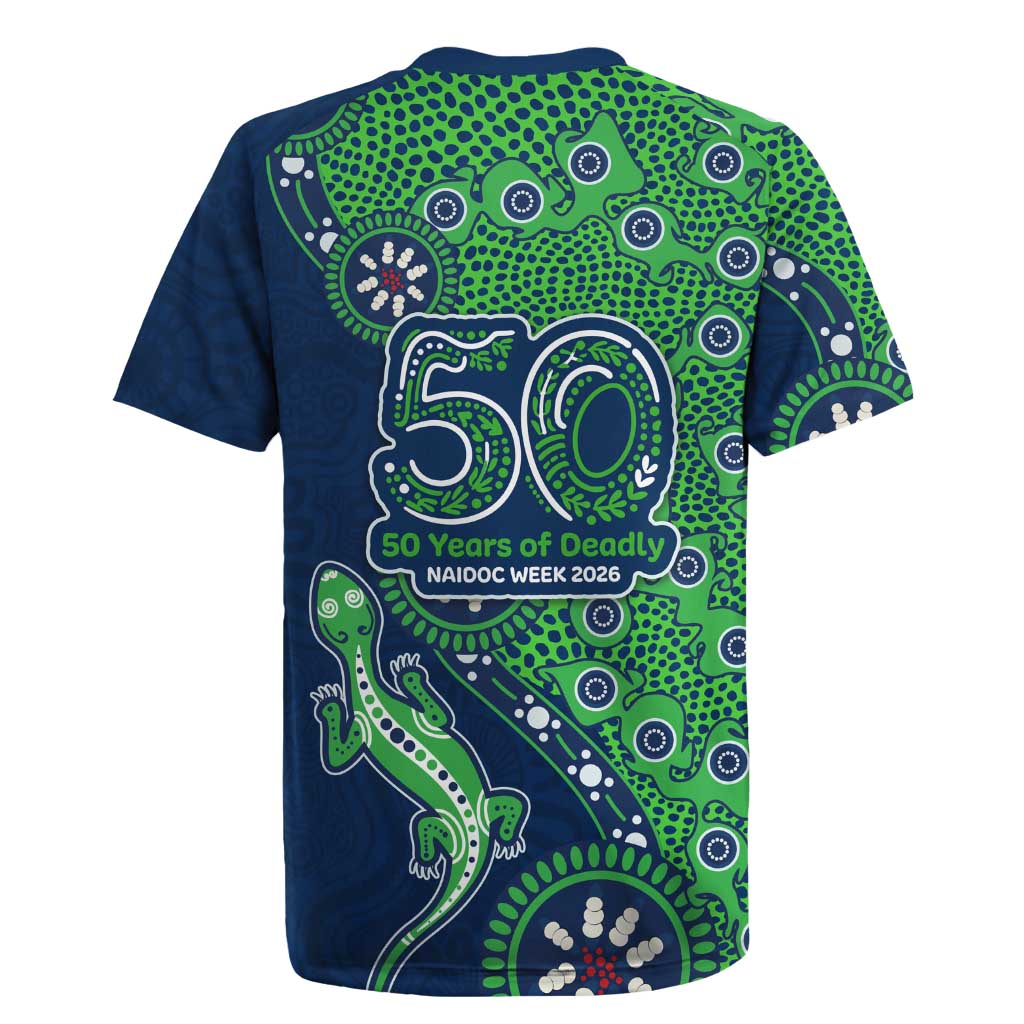 New Zealand Warriors NAIDOC Week 2026 Rugby Jersey Aboriginal Lizard Dot Painting - 50 Years of Deadly