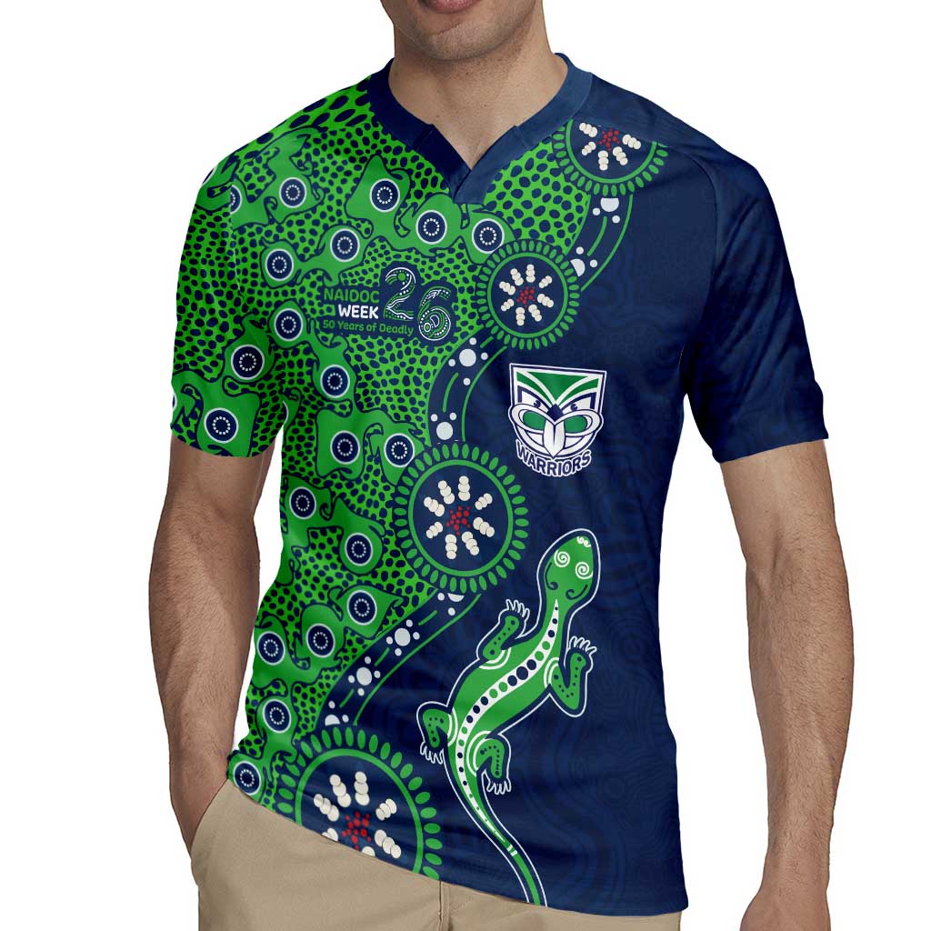 New Zealand Warriors NAIDOC Week 2026 Rugby Jersey Aboriginal Lizard Dot Painting - 50 Years of Deadly