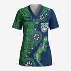 New Zealand Warriors NAIDOC Week 2026 Scrub Top Aboriginal Lizard Dot Painting - 50 Years of Deadly