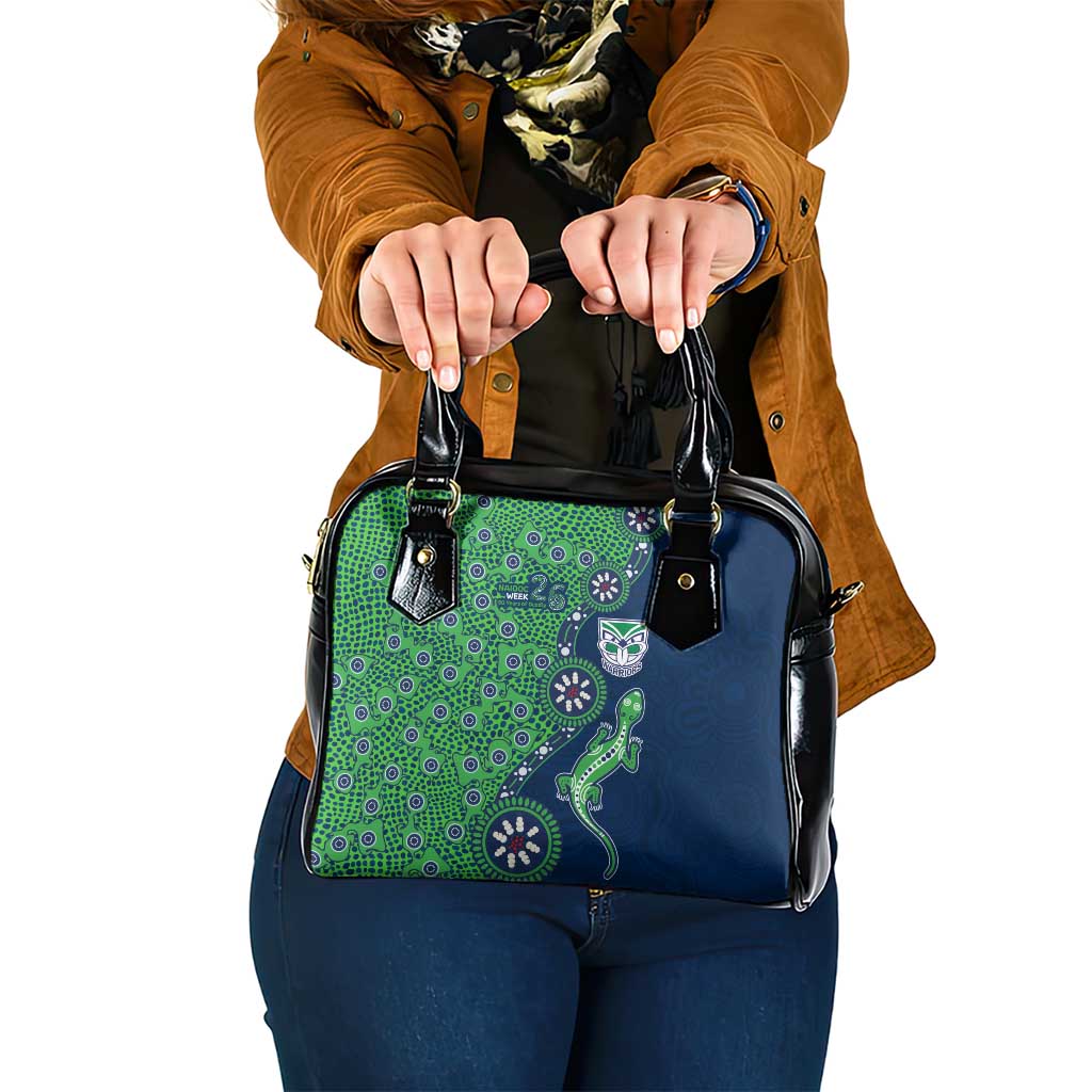 New Zealand Warriors NAIDOC Week 2026 Shoulder Handbag Aboriginal Lizard Dot Painting - 50 Years of Deadly