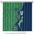 New Zealand Warriors NAIDOC Week 2026 Shower Curtain Aboriginal Lizard Dot Painting - 50 Years of Deadly