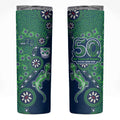 New Zealand Warriors NAIDOC Week 2026 Skinny Tumbler Aboriginal Lizard Dot Painting - 50 Years of Deadly