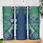 New Zealand Warriors NAIDOC Week 2026 Skinny Tumbler Aboriginal Lizard Dot Painting - 50 Years of Deadly