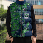 New Zealand Warriors NAIDOC Week 2026 Sleeveless Puffer Jacket Aboriginal Lizard Dot Painting - 50 Years of Deadly