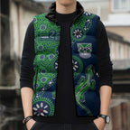 New Zealand Warriors NAIDOC Week 2026 Sleeveless Puffer Jacket Aboriginal Lizard Dot Painting - 50 Years of Deadly