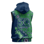 New Zealand Warriors NAIDOC Week 2026 Sleeveless Zip Hoodie Aboriginal Lizard Dot Painting - 50 Years of Deadly