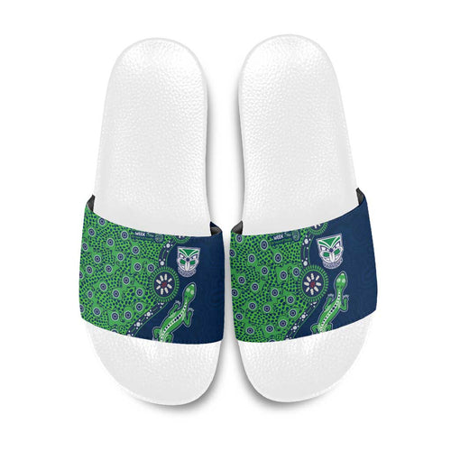New Zealand Warriors NAIDOC Week 2026 Slide Sandals Aboriginal Lizard Dot Painting - 50 Years of Deadly
