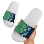 New Zealand Warriors NAIDOC Week 2026 Slide Sandals Aboriginal Lizard Dot Painting - 50 Years of Deadly