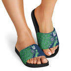 New Zealand Warriors NAIDOC Week 2026 Slide Sandals Aboriginal Lizard Dot Painting - 50 Years of Deadly