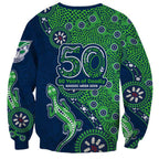 New Zealand Warriors NAIDOC Week 2026 Sweatshirt Aboriginal Lizard Dot Painting - 50 Years of Deadly