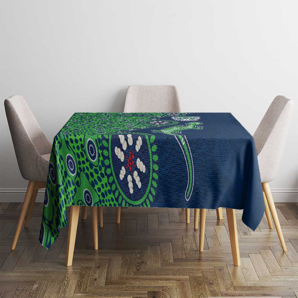 New Zealand Warriors NAIDOC Week 2026 Tablecloth Aboriginal Lizard Dot Painting - 50 Years of Deadly