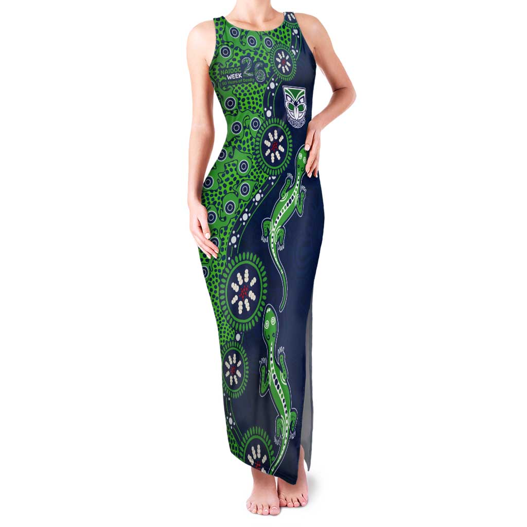 New Zealand Warriors NAIDOC Week 2026 Tank Maxi Dress Aboriginal Lizard Dot Painting - 50 Years of Deadly