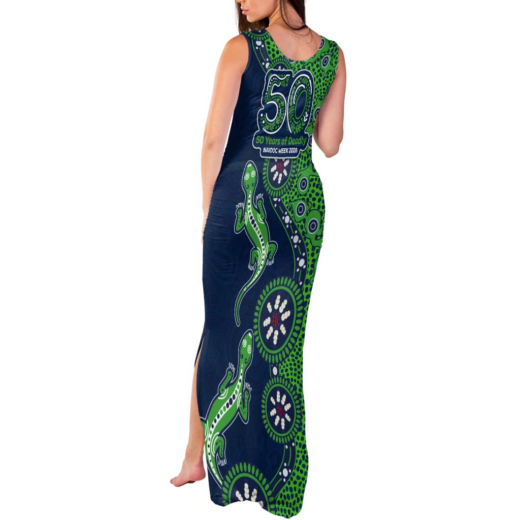 New Zealand Warriors NAIDOC Week 2026 Tank Maxi Dress Aboriginal Lizard Dot Painting - 50 Years of Deadly