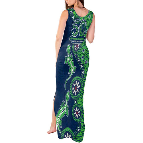New Zealand Warriors NAIDOC Week 2026 Tank Maxi Dress Aboriginal Lizard Dot Painting - 50 Years of Deadly