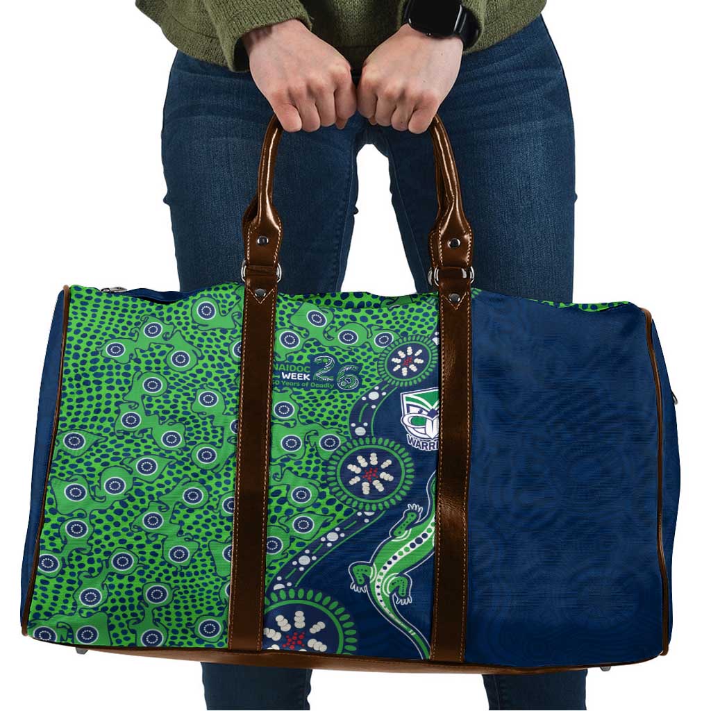 New Zealand Warriors NAIDOC Week 2026 Travel Bag Aboriginal Lizard Dot Painting - 50 Years of Deadly