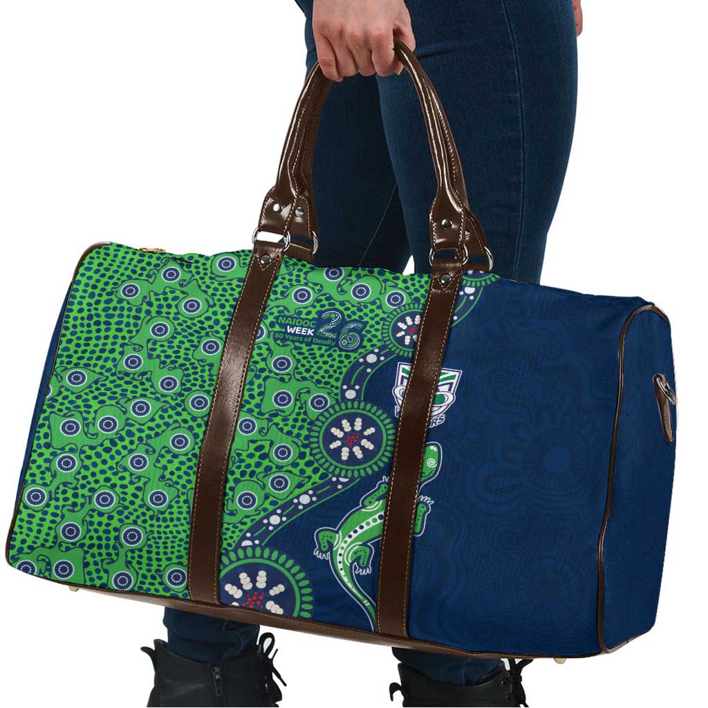 New Zealand Warriors NAIDOC Week 2026 Travel Bag Aboriginal Lizard Dot Painting - 50 Years of Deadly