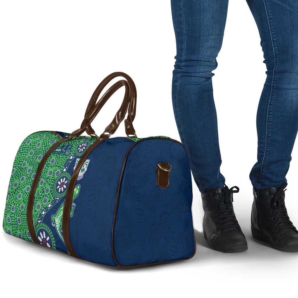 New Zealand Warriors NAIDOC Week 2026 Travel Bag Aboriginal Lizard Dot Painting - 50 Years of Deadly