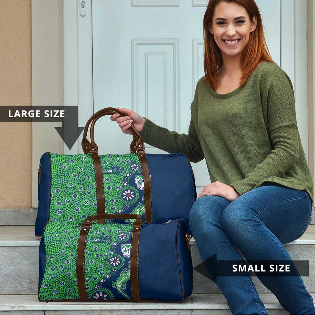 New Zealand Warriors NAIDOC Week 2026 Travel Bag Aboriginal Lizard Dot Painting - 50 Years of Deadly