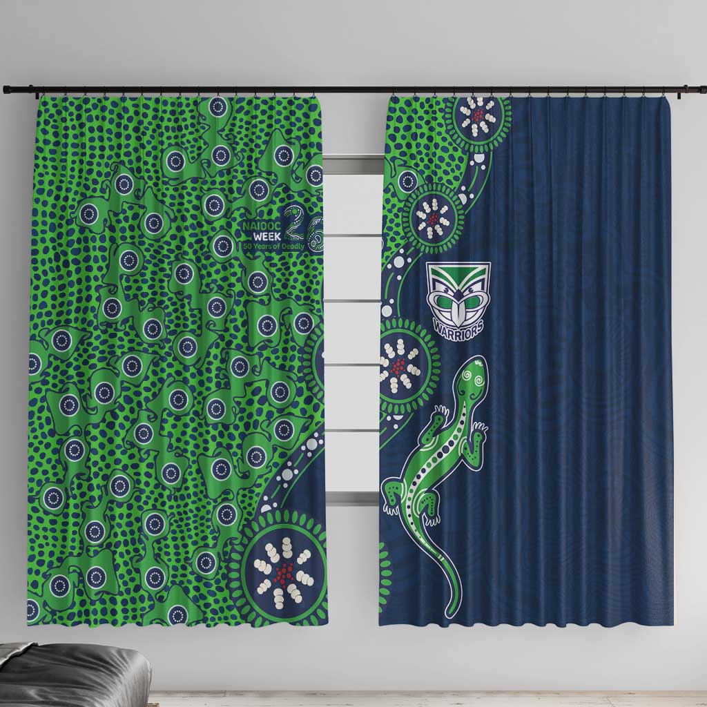 New Zealand Warriors NAIDOC Week 2026 Window Curtain Aboriginal Lizard Dot Painting - 50 Years of Deadly
