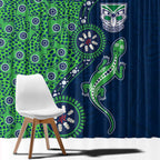 New Zealand Warriors NAIDOC Week 2026 Window Curtain Aboriginal Lizard Dot Painting - 50 Years of Deadly