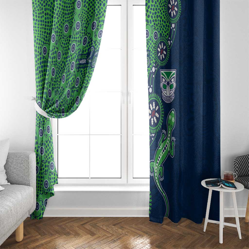 New Zealand Warriors NAIDOC Week 2026 Window Curtain Aboriginal Lizard Dot Painting - 50 Years of Deadly