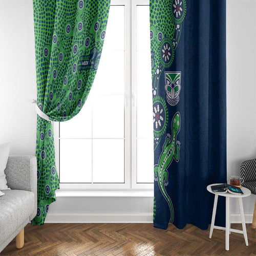 New Zealand Warriors NAIDOC Week 2026 Window Curtain Aboriginal Lizard Dot Painting - 50 Years of Deadly