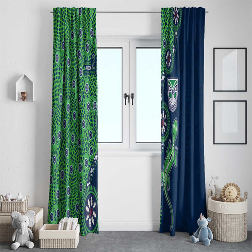 New Zealand Warriors NAIDOC Week 2026 Window Curtain Aboriginal Lizard Dot Painting - 50 Years of Deadly