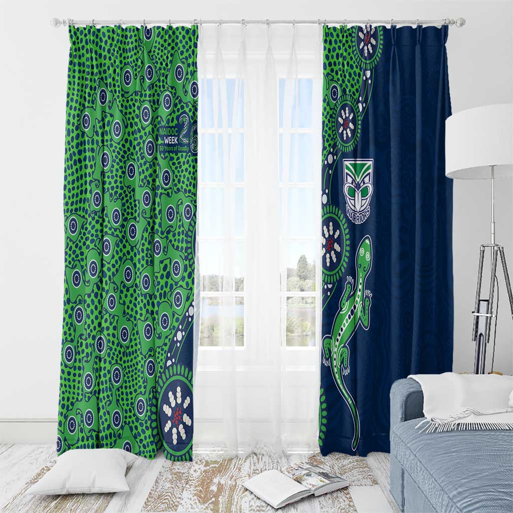 New Zealand Warriors NAIDOC Week 2026 Window Curtain Aboriginal Lizard Dot Painting - 50 Years of Deadly